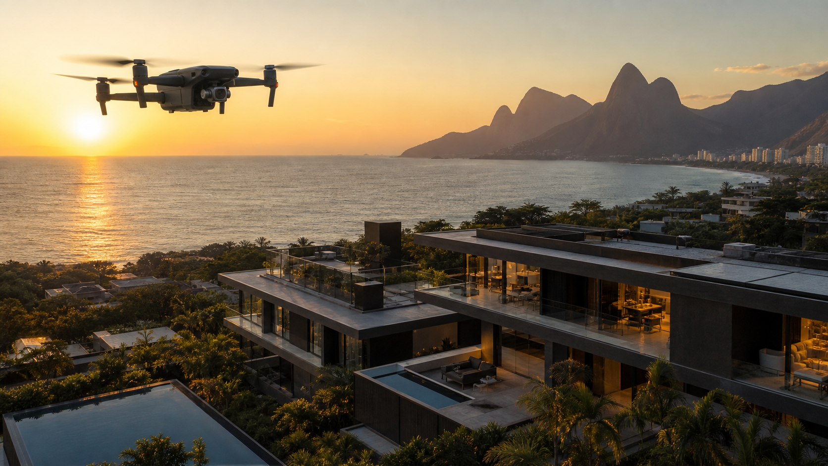 Exemplo de filmagem aérea com drone